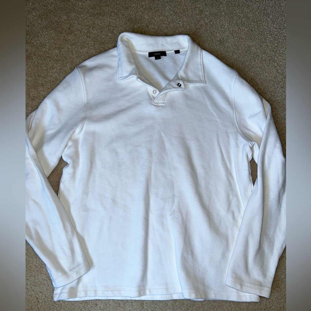 Vince Classic White Polo Shirt
